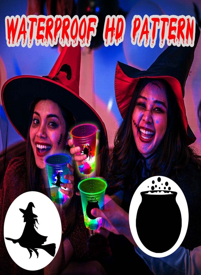 Ahuimeius 24 Pack Halloween Glow-in-The-Dark Cup Set with Horror Stickers for Party Decorations Event Fun, Glow Halloween Party Cups, House Parties Birthdays Concerts BBQ Beach Holidays - Image 5